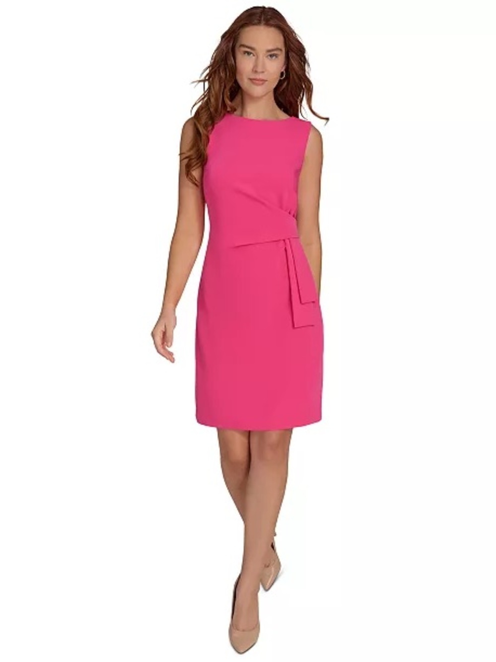 Tommy Hilfiger Sleeveless Sheath Dress with Waist Tie